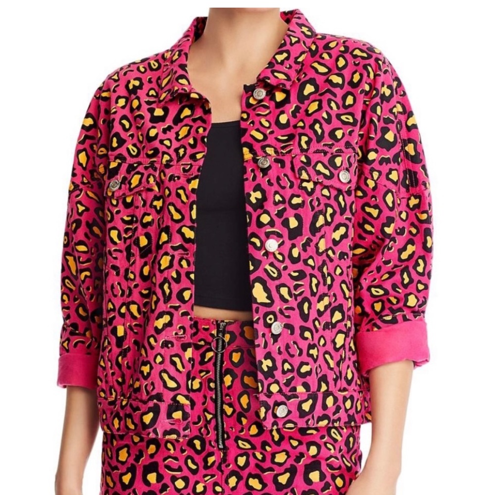 Sunset + Spring Pink Leopard Jacket